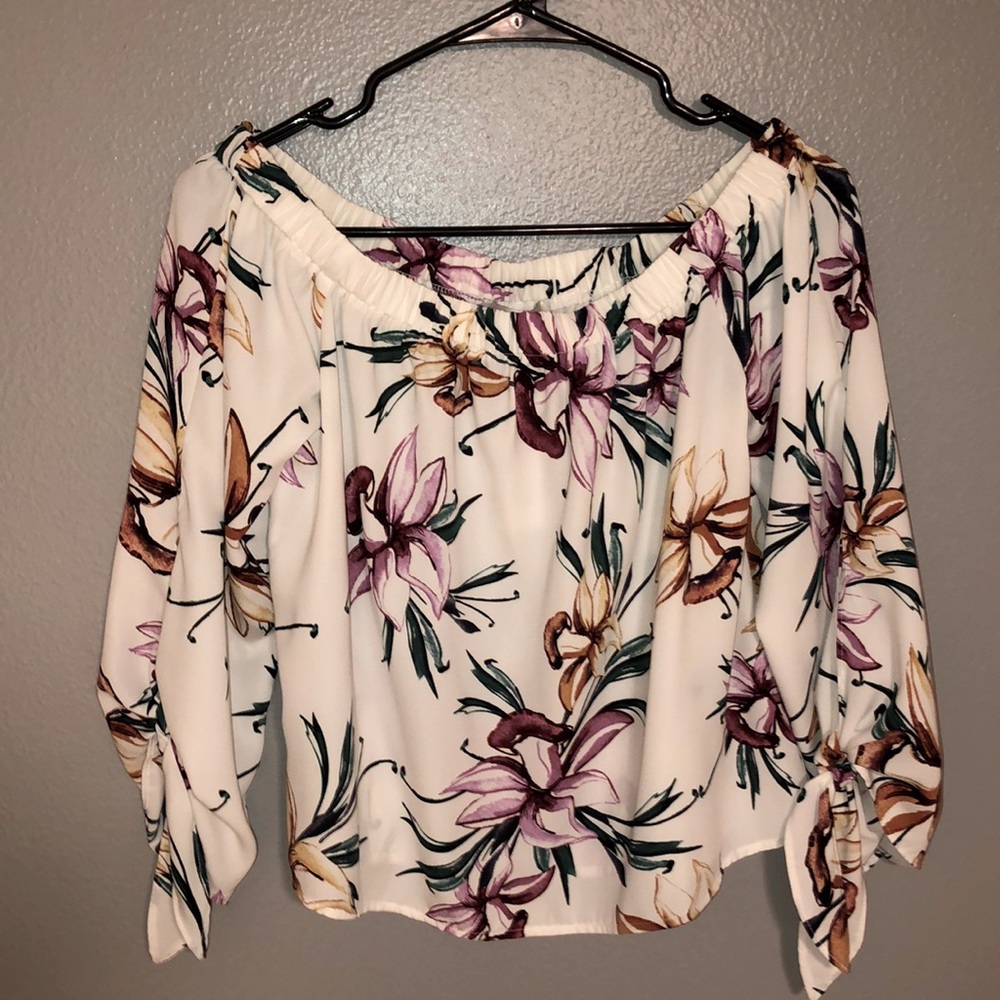 Floral Off-The-Shoulder Top, Size S